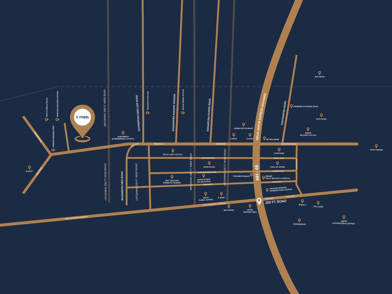V Park Location Map